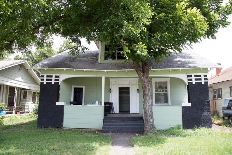 Before: Look! Original details! Also, that heftier column and porch rail would have probably done a better job of slowing down a flying Hyundai. Photo credit: HGTV